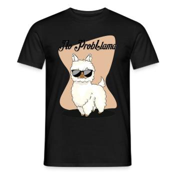 Llama lama alpaca no problama probllama - Männer T-Shirt - Schwarz - Vorne - AI Model Male 178 light (178cm)