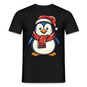 Pinguine Weihnachten - Männer T-Shirt - Schwarz - Vorne - AI Model Male 178 light (178cm)