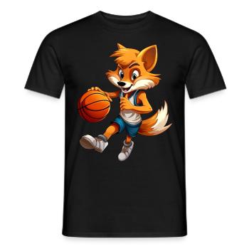 Renarde de basket-ball - T-shirt homme - noir - Devant - AI Model Male 178 light (178cm)