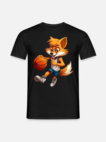 Basketball Füchsin - Männer T-Shirt - Schwarz
