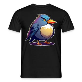 Kleiner grimmiger dicker Vogel - Männer T-Shirt - Schwarz - Vorne - AI Model Male 178 light (178cm)