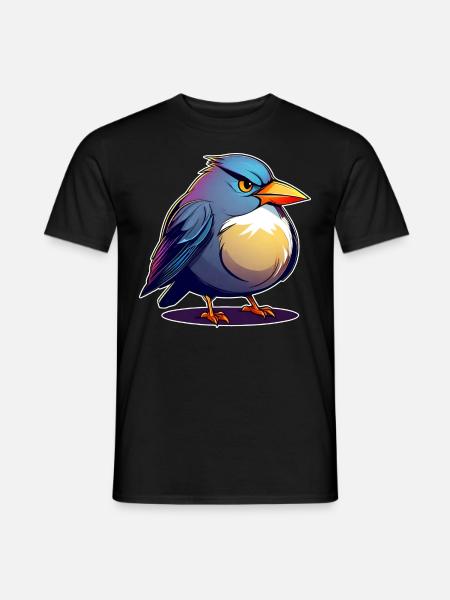 Little fierce fat bird - Men's T-Shirt - black