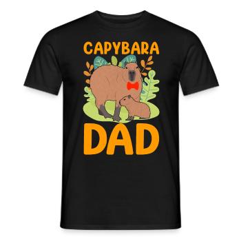 Capybara Papa Capy - Men's T-Shirt - black - Front - AI Model Male 178 light (178cm)