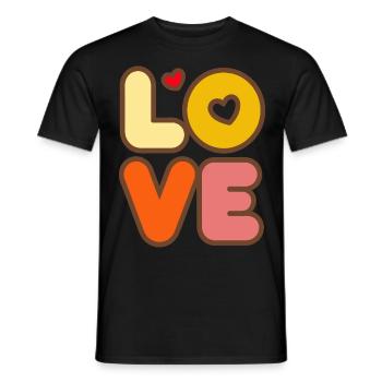 Signe de paix Amour des années 60 des années 70 Costume Groovy Hippie - T-shirt homme - noir - Devant - AI Model Male 178 light (178cm)