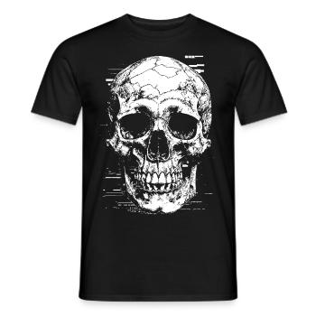 Skull in Vintage Glitch Style - Men's T-Shirt - black - Front - AI Model Male 178 light (178cm)