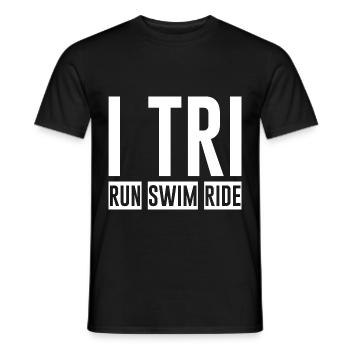 I Tri, Run Swim Ride - Men's T-Shirt - black - Front - AI Model Male 178 light (178cm)