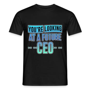 Vous êtes à la recherche d’un futur PDG 4 - T-shirt homme - noir - Devant - AI Model Male 178 light (178cm)