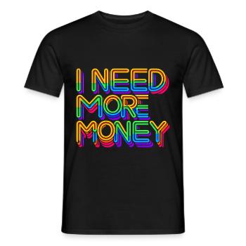 J’ai besoin de plus d’argent 7 - T-shirt homme - noir - Devant - AI Model Male 178 light (178cm)