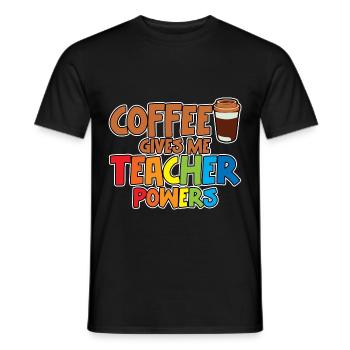 Le café me donne des pouvoirs de professeur 2 - T-shirt homme - noir - Devant - AI Model Male 178 light (178cm)