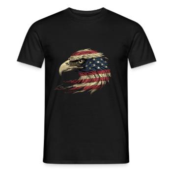American Flag Freedom Eagle USA Pride 2 - Men's T-Shirt - black - Front - AI Model Male 178 light (178cm)