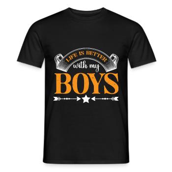 La vie est meilleure avec mes garçons 34 - T-shirt homme - noir - Devant - AI Model Male 178 light (178cm)