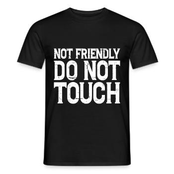 Pas amical, ne touchez pas 19 - T-shirt homme - noir - Devant - AI Model Male 178 light (178cm)
