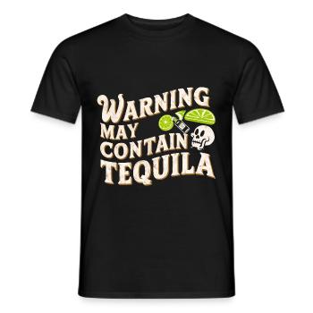 Warning May Contain Tequila 13 - Men's T-Shirt - black - Front - AI Model Male 178 light (178cm)
