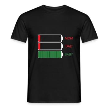 Maman Papa Baby - T-shirt homme - noir - Devant - AI Model Male 178 light (178cm)