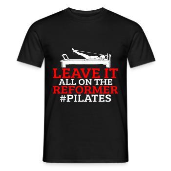 Leave It All On The Reformer #Pilates 7 - Men's T-Shirt - black - Front - AI Model Male 178 light (178cm)