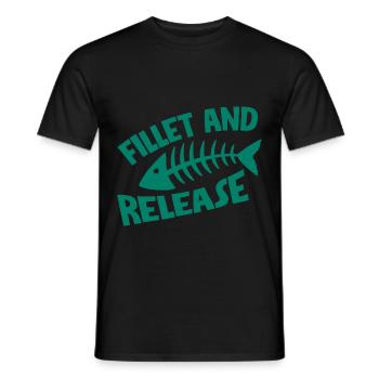 Fillet And Release - Men's T-Shirt - black - Front - AI Model Male 178 light (178cm)
