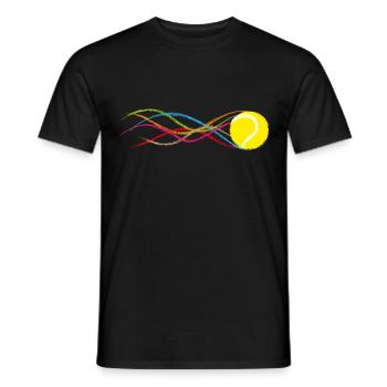 Splash cool tennis ball tennis motif - Men's T-Shirt - black - Front - AI Model Male 178 light (178cm)
