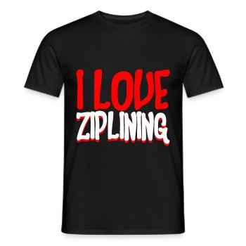 I Love Ziplining 2 - Männer T-Shirt - Schwarz - Vorne - AI Model Male 178 light (178cm)