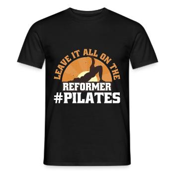 Leave It All On The Reformer #pilates 11 - Männer T-Shirt - Schwarz - Vorne - AI Model Male 178 light (178cm)