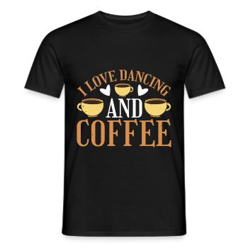 I Love Dancing And Coffee 3 - Men's T-Shirt - black - Front - AI Model Male 178 light (178cm)