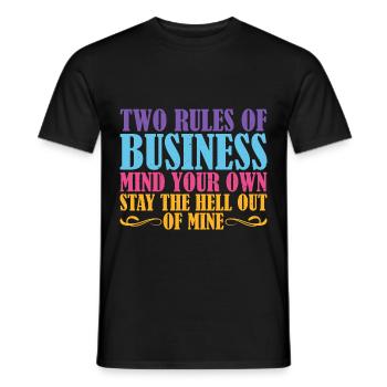 Deux règles d’affaires, faites attention à vos propres 14 - T-shirt homme - noir - Devant - AI Model Male 178 light (178cm)