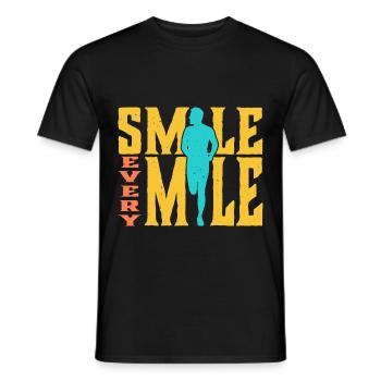 Smile Every Mile 5 - Männer T-Shirt - Schwarz - Vorne - AI Model Male 178 light (178cm)