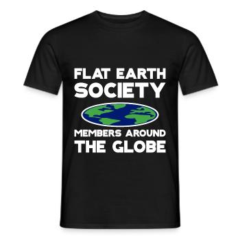 Flat Earth Society, Members Around The Globe - Männer T-Shirt - Schwarz - Vorne - AI Model Male 178 light (178cm)