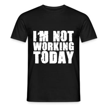 Je ne travaille pas aujourd’hui 2 - T-shirt homme - noir - Devant - AI Model Male 178 light (178cm)