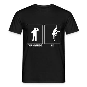Votre ami - moi - grimper en haut à droite - T-shirt homme - noir - Devant - AI Model Male 178 light (178cm)