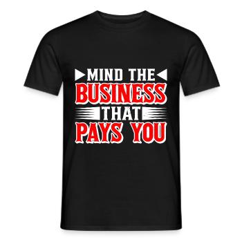 Attention à l’entreprise qui vous paie 39 - T-shirt homme - noir - Devant - AI Model Male 178 light (178cm)