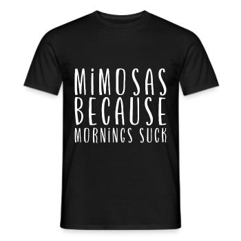 Les mimosas parce que les matins sont nuls - T-shirt homme - noir - Devant - AI Model Male 178 light (178cm)
