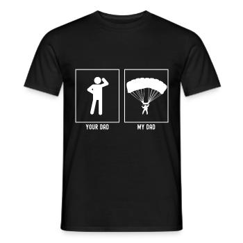 Dein Vater - Mein Vater - Gleitschirmfliegen Front - Männer T-Shirt - Schwarz - Vorne - AI Model Male 178 light (178cm)