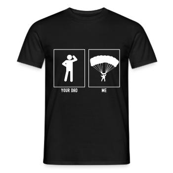Dein Vater - Ich - Gleitschirmfliegen Zentrum - Männer T-Shirt - Schwarz - Vorne - AI Model Male 178 light (178cm)