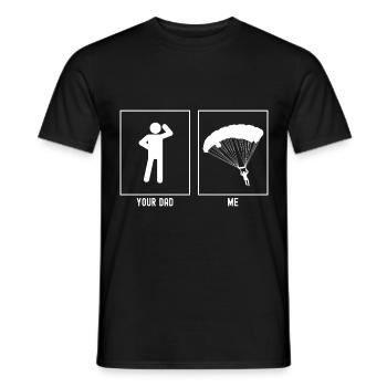 Dein Vater - Ich - Gleitschirmfliegen Landung - Männer T-Shirt - Schwarz - Vorne - AI Model Male 178 light (178cm)
