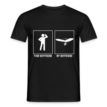 Dein Freund - Mein Freund - Segelflugaktivität - Männer T-Shirt - Schwarz - Vorne - AI Model Male 178 light (178cm)