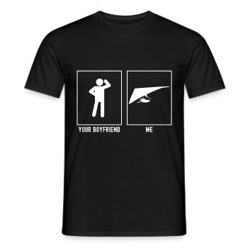 Votre ami - Moi - Sky planant direction de vol à gauche - T-shirt homme - noir - Devant - AI Model Male 178 light (178cm)