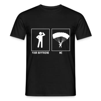 Dein Freund - Ich - Gleitschirmfliegen Abstieg Ill - Männer T-Shirt - Schwarz - Vorne - AI Model Male 178 light (178cm)