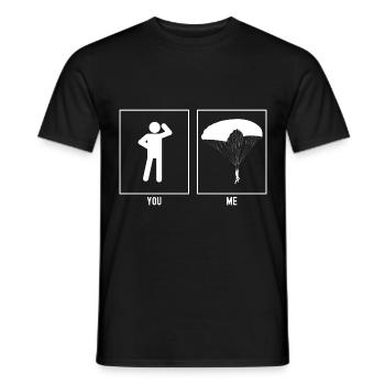You - Me - Paragliding Right - Men's T-Shirt - black - Front - AI Model Male 178 light (178cm)