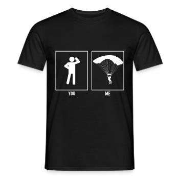 You - Me - Paragliding Front View Vector - Men's T-Shirt - black - Front - AI Model Male 178 light (178cm)
