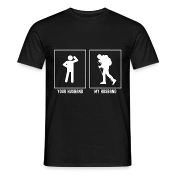 Your husband - My husband - professional hikers - Men's T-Shirt - black - Front - AI Model Male 178 light (178cm)