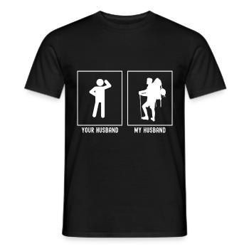 Ihr Ehemann - Mein Ehemann - Wandern Profi Posed - Männer T-Shirt - Schwarz - Vorne - AI Model Male 178 light (178cm)