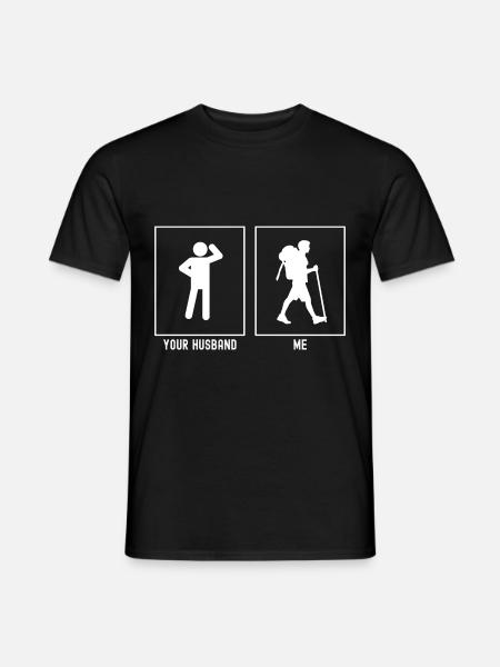 Your husband - I - Hiking can - Men's T-Shirt - black