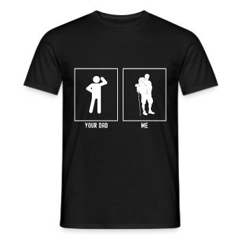 Your Father - Me - Hiking Alone - Men's T-Shirt - black - Front - AI Model Male 178 light (178cm)