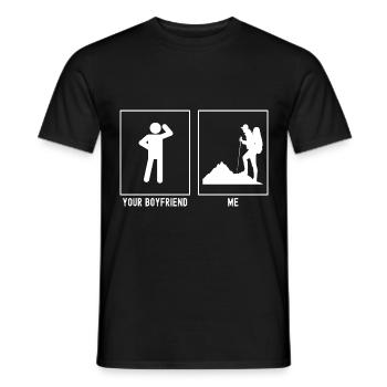 Dein Freund - Ich - Wandernd Links - Männer T-Shirt - Schwarz - Vorne - AI Model Male 178 light (178cm)