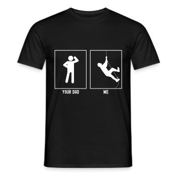 Dein Vater - Ich - Klettern am Seil - Männer T-Shirt - Schwarz - Vorne - AI Model Male 178 light (178cm)
