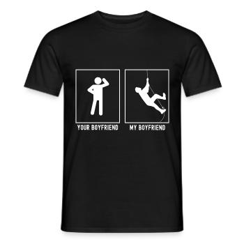 Votre ami - Mon ami - Escalade en rappel - T-shirt homme - noir - Devant - AI Model Male 178 light (178cm)