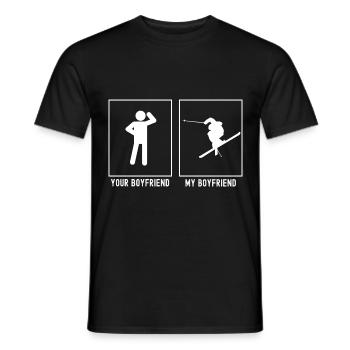 Your Friend - My Friend - Skiing Extreme - Men's T-Shirt - black - Front - AI Model Male 178 light (178cm)