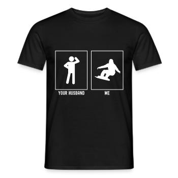 Votre mari - Moi - Professionnel du snowboard - T-shirt homme - noir - Devant - AI Model Male 178 light (178cm)