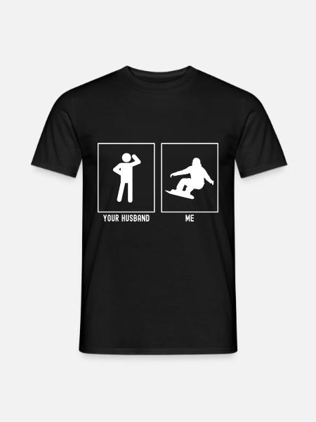 Your husband - Me - Snowboarding activity - Men's T-Shirt - black