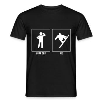 Your father - me - Cool snowboarder - Men's T-Shirt - black - Front - AI Model Male 178 light (178cm)